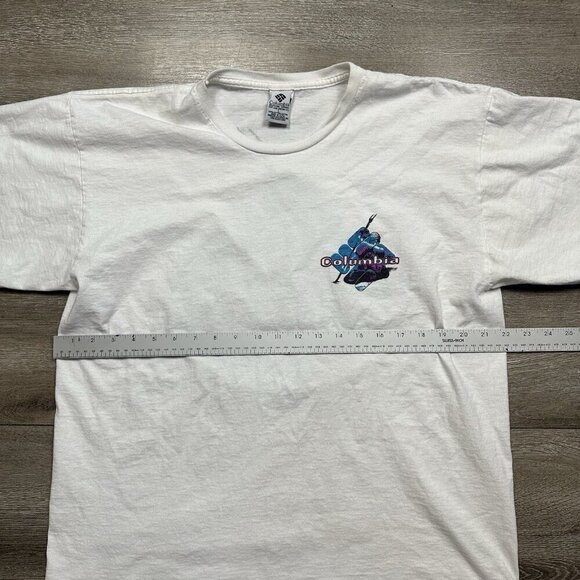 Vintage Columbia Sportswear Tee Shirt 90s Made in USA White L Outdoor Gear - Picture 6 of 7